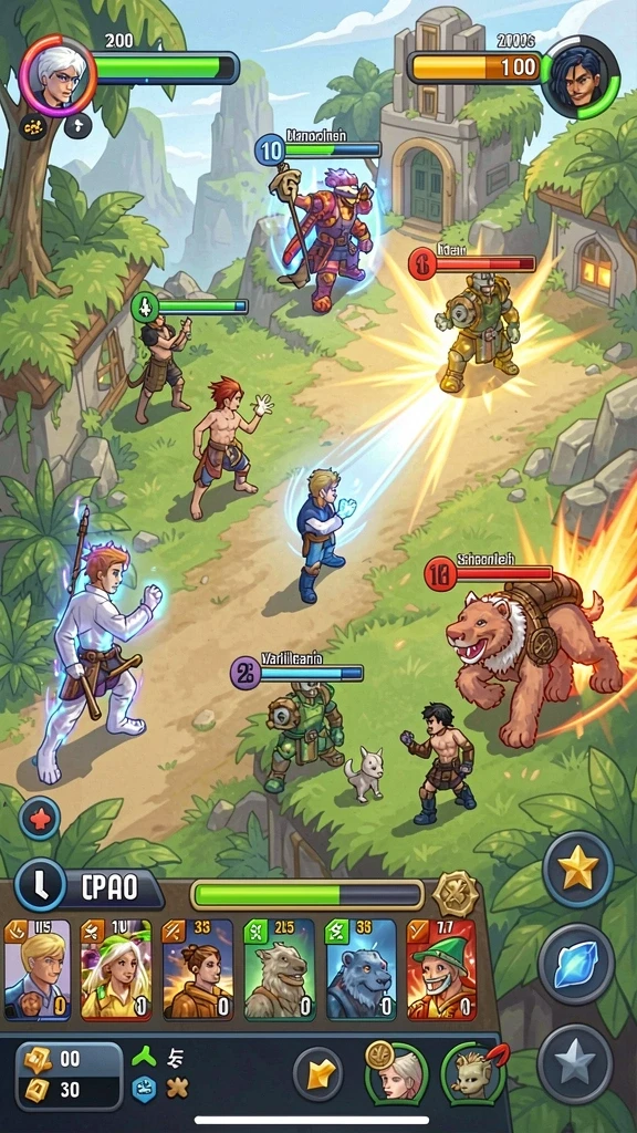 8364 - Screenshot kedua menunjukkan pertempuran epik melawan monster besar.